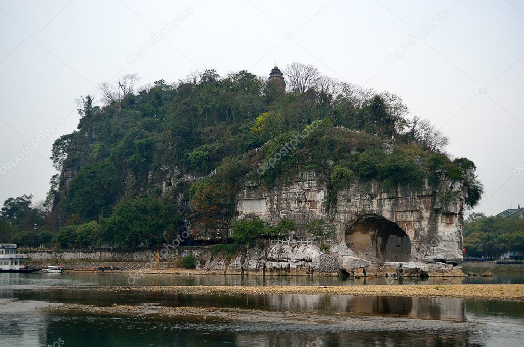 Elephant-Trunk Hill Park of Guilin. Guilin is a city surrounded by many karst mountains and beautiful scenery in China