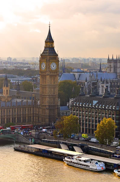 Big ben e casas do parlamento, Londres, Reino Unido — Fotografia de Stock