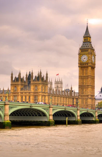 Big ben e casas do parlamento, Londres, Reino Unido — Fotografia de Stock