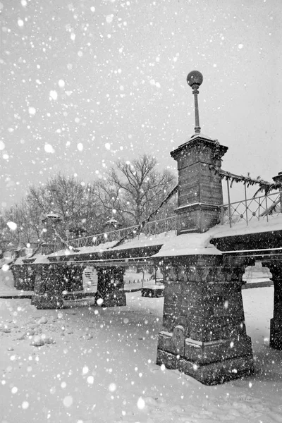 Stock imagen de un invierno nevando en Boston, Massachusetts, EE.UU. —  Fotos de Stock