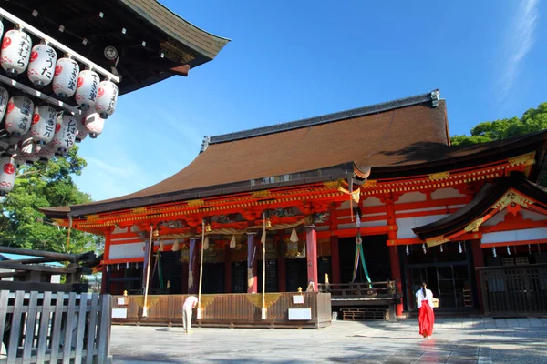 Santuário de Yasaka, Distrito de Gion, Kyoto, Japão — Fotografia de Stock