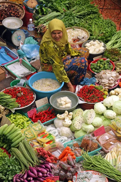 Pasar Siti Khadijah (Kota Bharu centrální trh), Kelantan, Malajsie — Stock fotografie