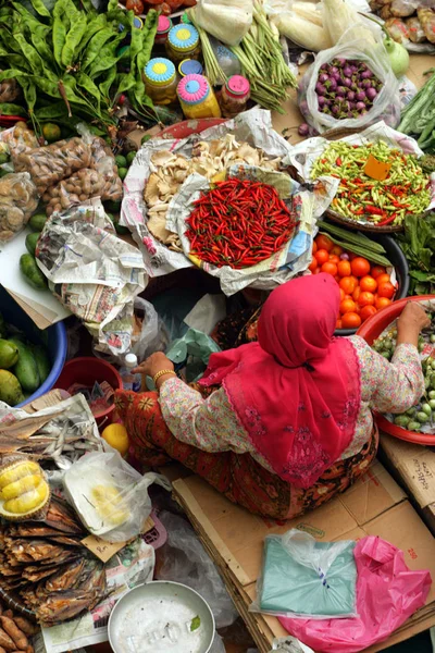 Pasar Siti Khadijah (Kota Bharu centrální trh), Kelantan, Malajsie — Stock fotografie