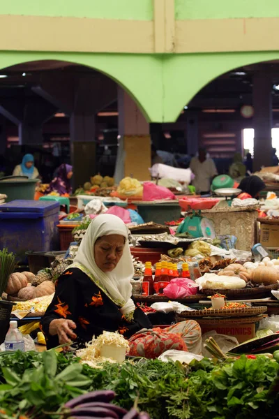 Pasar Siti Khadijah (Kota Bharu centrální trh), Kelantan, Malajsie — Stock fotografie