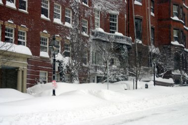 Boston, Massachusetts, ABD 'de kar yağışının stok görüntüsü