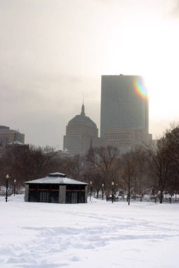 Boston, Massachusetts, ABD 'de kar yağışının stok görüntüsü
