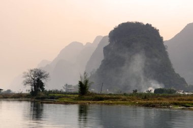 Yangshuo Guilin, Çin 'de manzara