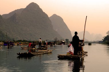 Yangshuo Guilin, Çin 'de manzara