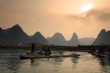 Yangshuo Guilin, Çin 'de manzara