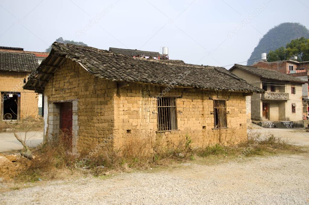 poverty - poor housing in a village