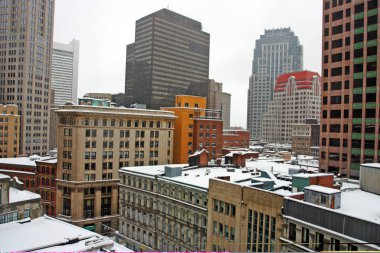 Boston, Massachusetts, ABD 'de kar yağışının stok görüntüsü