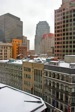 Boston, Massachusetts, ABD 'de kar yağışının stok görüntüsü
