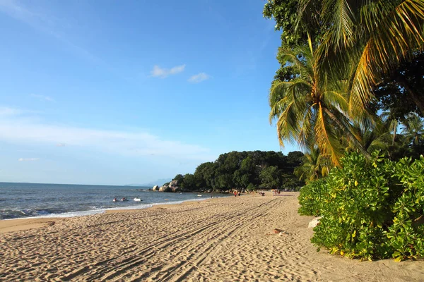 Песчаный пляж в Бату-Ферринги, остров Пенанг, Малайзия — стоковое фото