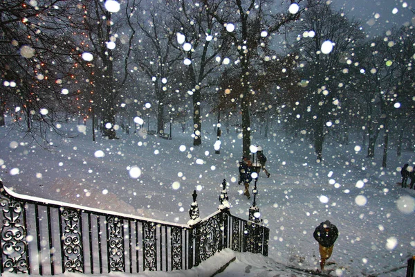 Stock image of a snowing winter at Boston, Massachusetts, USA — Stock Photo, Image