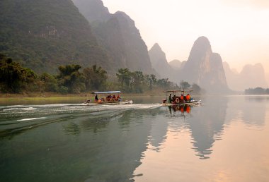 Yangshuo Guilin, Çin 'de manzara