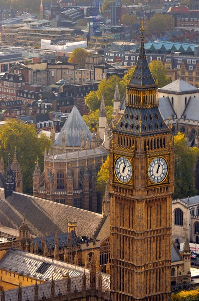 Μεγάλο ben και σπίτια του κοινοβουλίου, Λονδίνο, Ηνωμένο Βασίλειο — Φωτογραφία Αρχείου