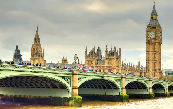 Big ben e casas do parlamento, Londres, Reino Unido — Fotografia de Stock