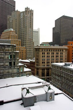 Boston, Massachusetts, ABD 'de kar yağışının stok görüntüsü