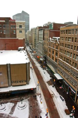 Boston, Massachusetts, ABD 'de kar yağışının stok görüntüsü