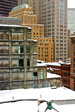 Boston, Massachusetts, ABD 'de kar yağışının stok görüntüsü