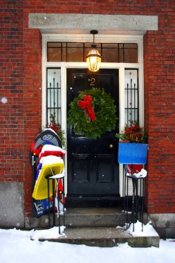 Boston, Massachusetts, ABD 'de kar yağışının stok görüntüsü