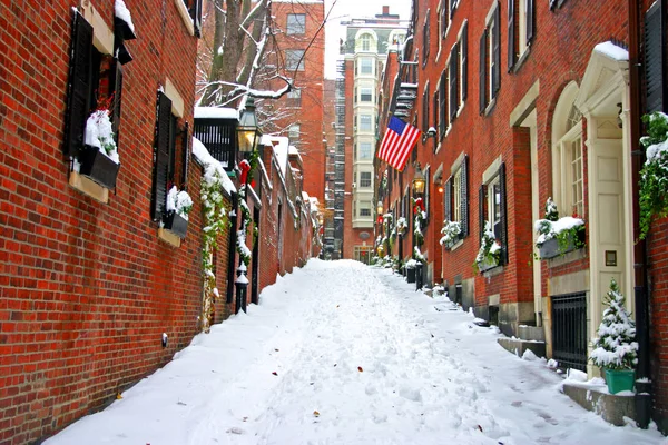 Stock kép egy havas tél Bostonban, massachusetts, usa — Stock Fotó