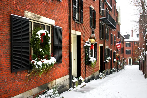 Stock immagine di un inverno nevoso a Boston, Massachusetts, Stati Uniti — Foto Stock