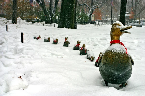 Archivbild eines schneereichen Winters in Boston, massachusetts, USA — Stockfoto