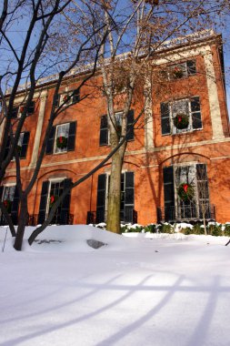 Boston, Massachusetts, ABD 'de kar yağışının stok görüntüsü