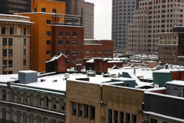 Boston, Massachusetts, ABD 'de kar yağışının stok görüntüsü