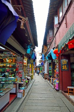 eski köy tarafından nehirde tekne ile shanghai