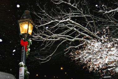 Boston, Massachusetts, ABD 'de kar yağışının stok görüntüsü