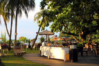 Sandy beach Batu Ferringhi, Penang Adası, Malezya