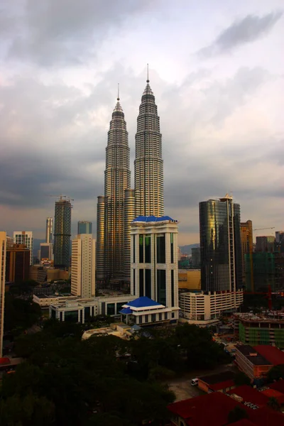 Petronas Towers Também Conhecido Como Menara Petronas Edifício Mais Alto — Fotografia de Stock