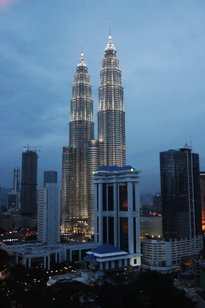 Petronas Towers Noto Anche Come Menara Petronas Edificio Più Alto — Foto Stock