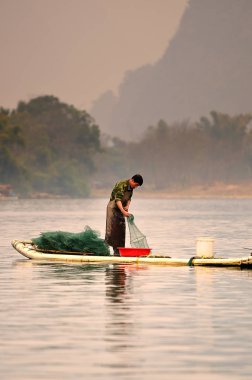 Yangshuo Guilin, Çin 'de manzara