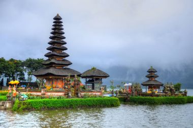 Pura ulun danu bratan, hindu Tapınağı bratan Gölü, bali, Endonezya