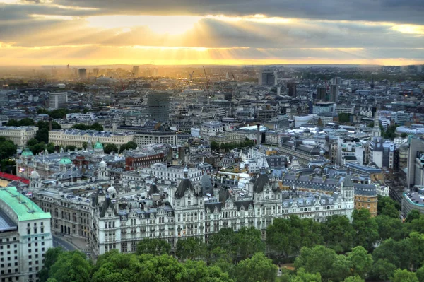 Londra Skyline Paesaggio Con Big Ben Palazzo Westminster London Eye — Foto Stock