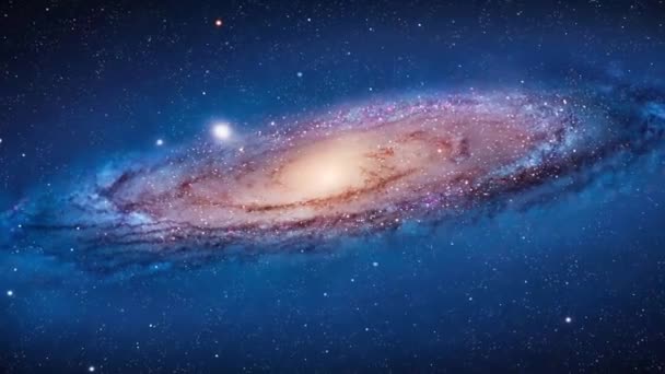 Terbang Melalui Bidang Bintang Luar Angkasa Medan Bintang Cosmos Tak — Stok Video