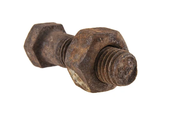 Old screw isolated on white background — Stock Photo, Image