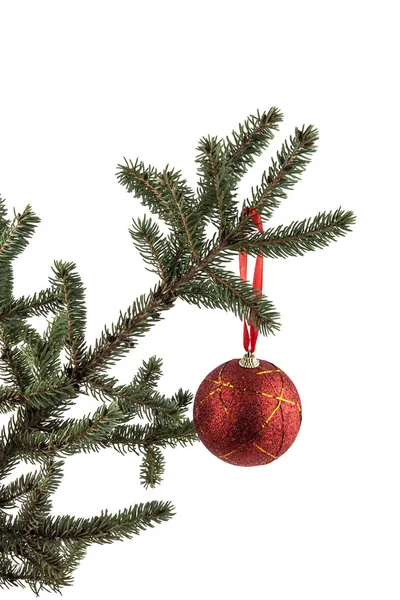 Noel kavramı üzerinde beyaz baubles ile — Stok fotoğraf