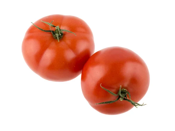 Два красных спелых помидора — стоковое фото