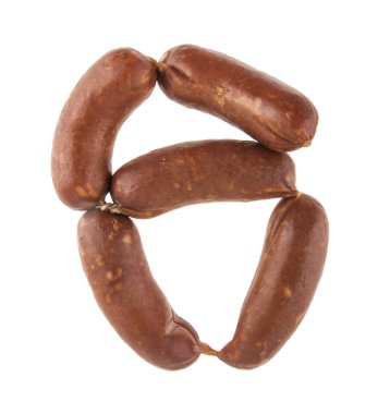 sosis beyaz arkaplanda izole