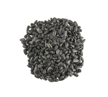 Beyaz arkaplanda izole edilmiş ayçiçeği tohumları