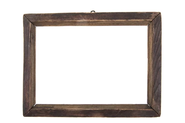 Beyaz arka plan üzerinde izole antika ahşap çerçeve