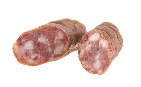 Saucisse isolée sur fond blanc — Photo