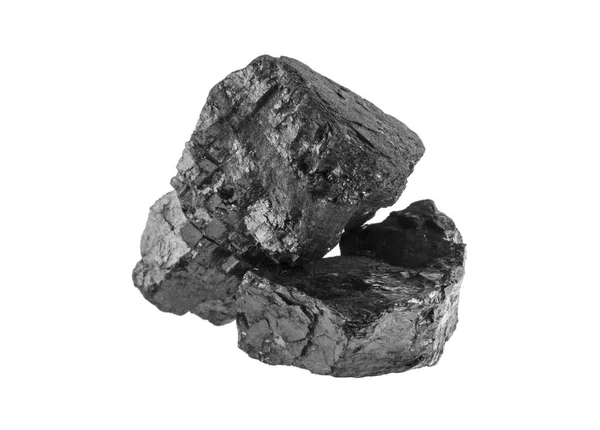 Steenkool geïsoleerd op witte achtergrond — Stockfoto