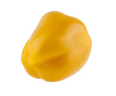 Beyaz arkaplanda sarı biber izole edildi