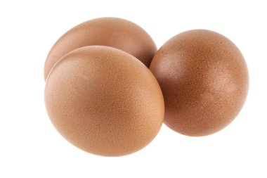 Beyaz arkaplanda izole yumurtalar