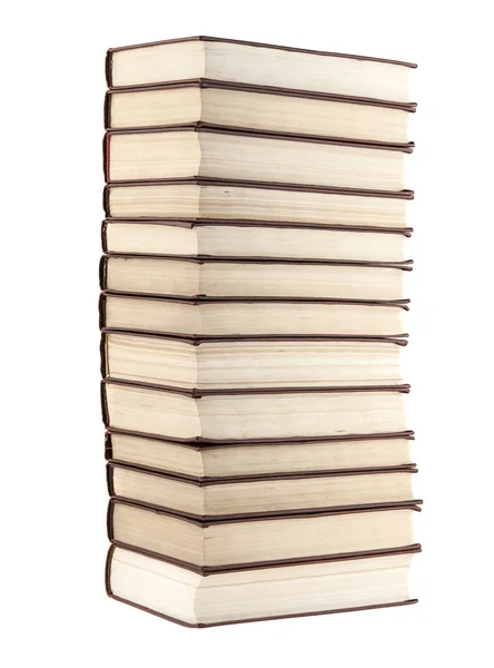 Pila de libros antiguos aislados sobre fondo blanco — Foto de Stock